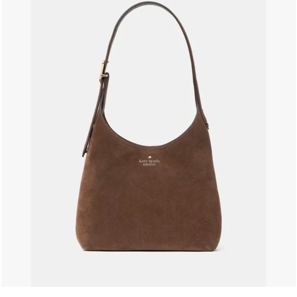 Kate Spade 454 Small Suede Bag In Hot Fudge